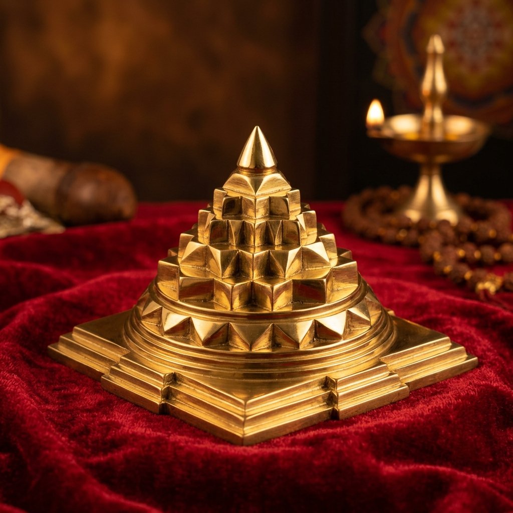 Authentic Sri Yantra 3D Meru Pristh (Solid Ashtadhatu, 300g)